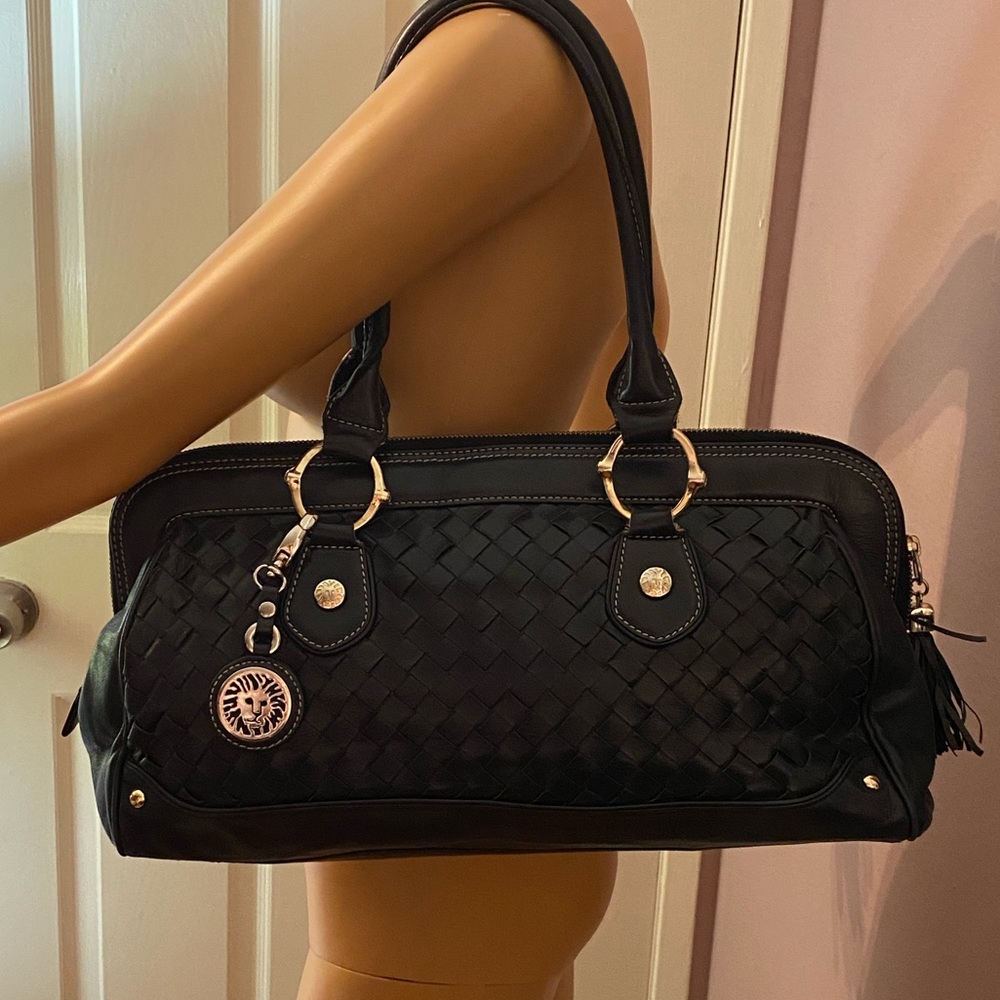 Anne Klein woven leather purse